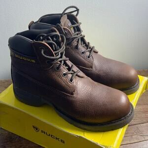 Rucks Brown 6" Steel Toe Work Boot NIB size 8